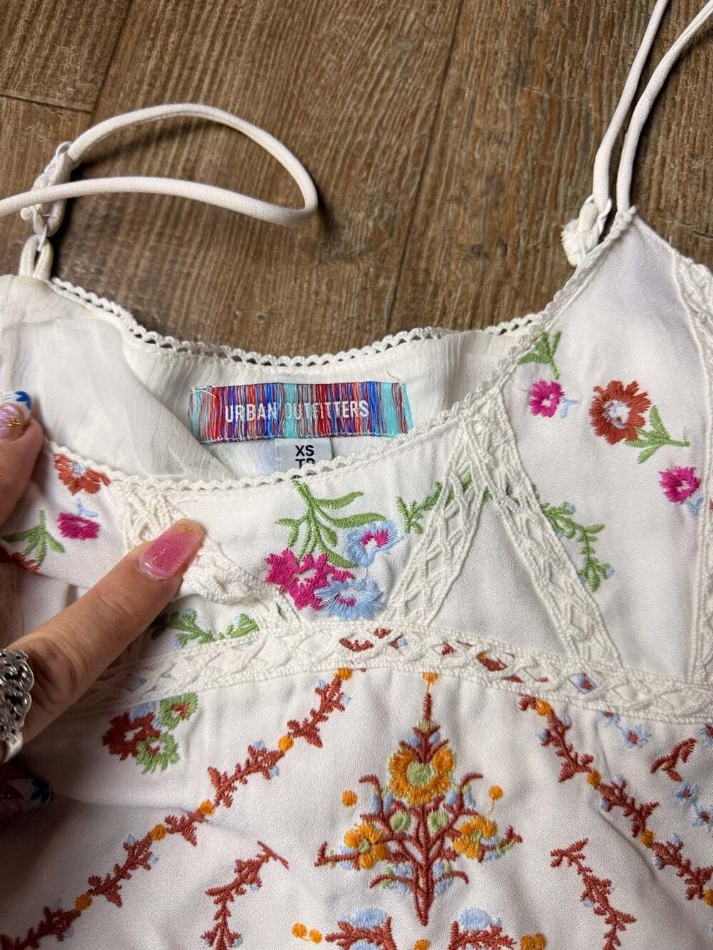 Urban Outfitters Elira Embroidered Cotton Minidress XS